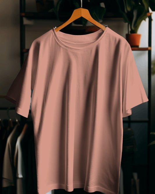 Unisex Oversized Salmon Pink T-shirt Half Sleeve